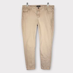 Emperial Women's Tan Skinny Pants 18 Stretch Cotton Neutral Career Office Beige